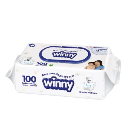 PAÑITOS WINNY 100 UNIDADES