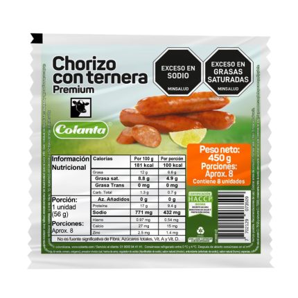 CHORIZO TERNERA COLANTA 450G