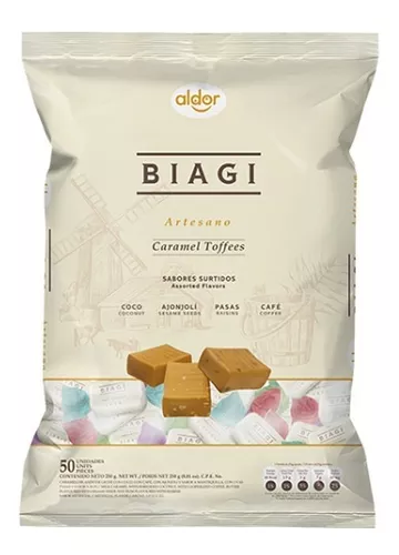 BIAGI ARTESANO CARAMELO 50 UNIDADES