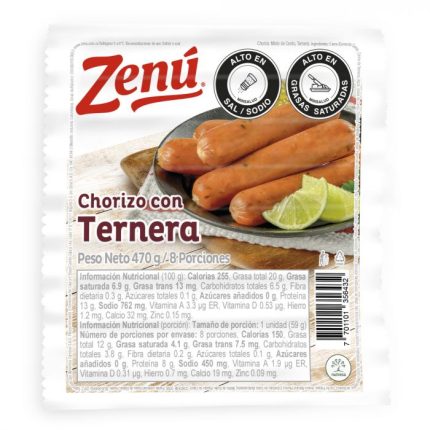 CHORIZO CON TERNERA ZENU 470G