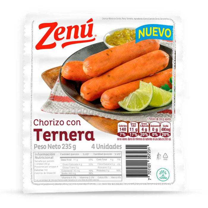 CHORIZO CON TERNERA 4UN 235G