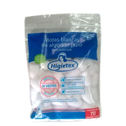ALGODON HIGIETEX MOTA BLANCA 70 UNIDADES