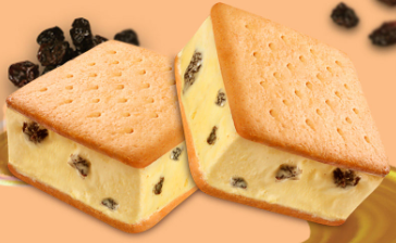 GALLETA DE HELADO DE RON CON PASAS