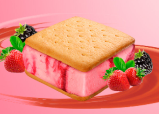 GALLETA DE HELADO DE FRUTOS ROJOS